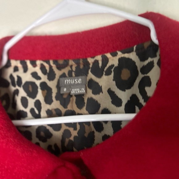 Muse Womens Red Size Wool Blend jacket Size 8 - Picture 4 of 14
